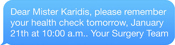SMS invitations example