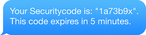 Two Factor Security Code example - GTX Messaging