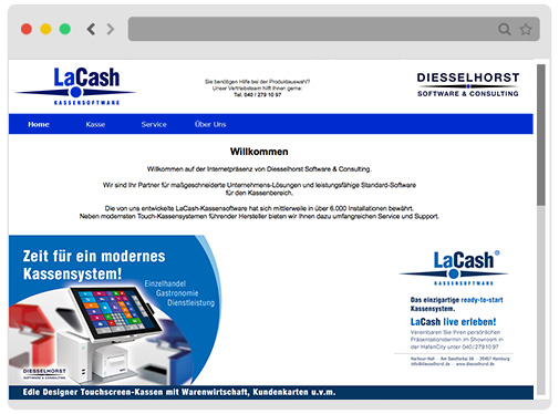 LaCash Homepage im Browser