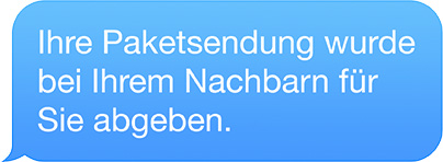 Beispiel SMS für Statusupdates